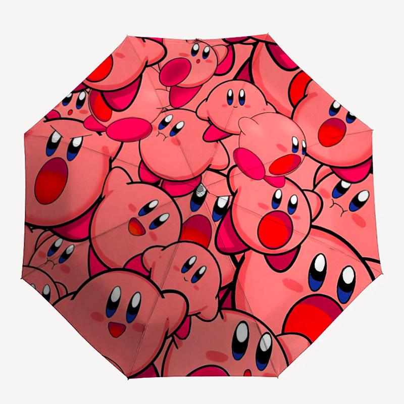 

1pc Kirby Characters Automatic Folding Umbrella, 8 Ribs for All-Season Use, Portable for Travel & Outdoor Activities 004