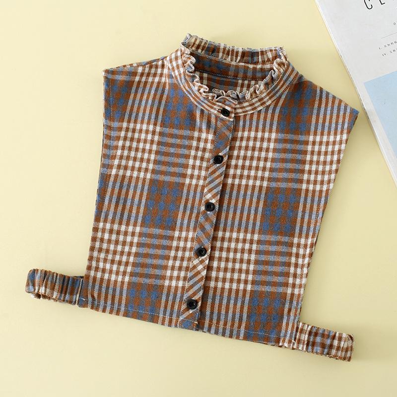 Women Cotton Printed Detachable Lapel Fake Collar Shirt White Ruffles False Collar Woman Removable False Blouse Nep Kraagie