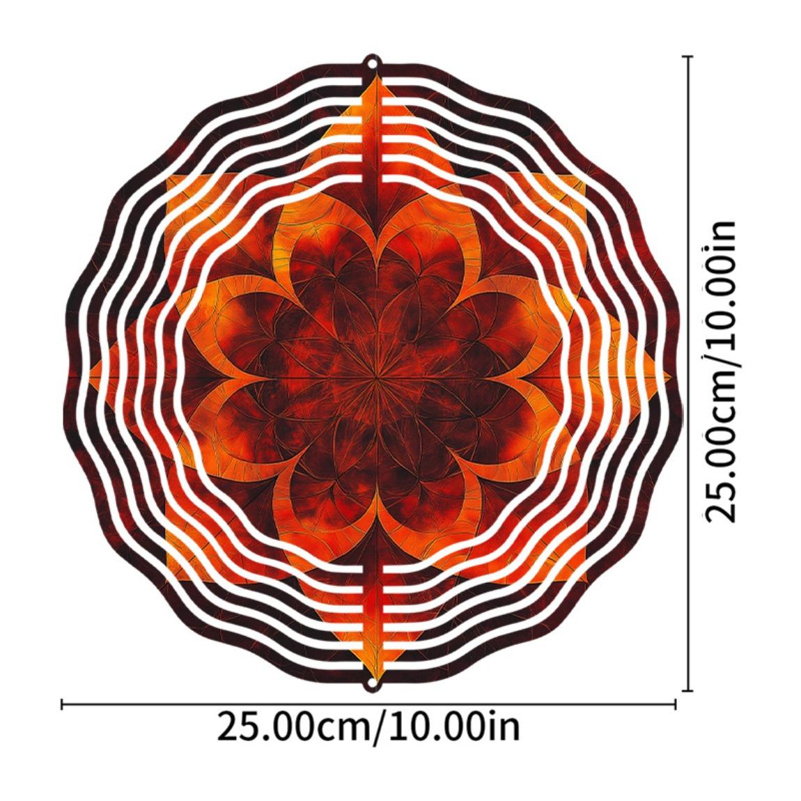 

10-дюймовый красно-оранжевый металлический ветряк, элегантный садовый декор с крючком 360°, замысловатый цветочный дизайн для балкона, газона, патио, всесезонный уличный 01A