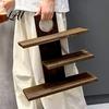 Stable Wooden Organizer Three Layers Coffee Cup Storage Rack Durable Countertop Multi Layer Organizer Space Saving Display Stand for Kitchen Mug