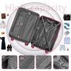 Luggage Sets 6 Piece with Duffel Bags, Hardside Expandable Suitcases with Spinner Wheels TSA Lock, Rose Red