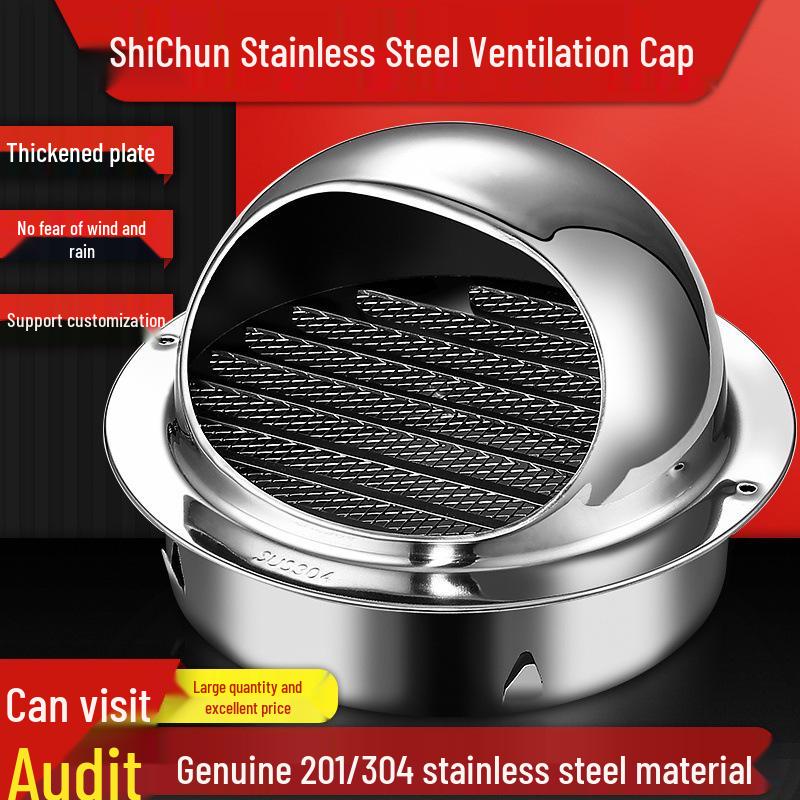 Regensichere Lüftungskappe aus 304 Edelstahl mit Lamellendesign