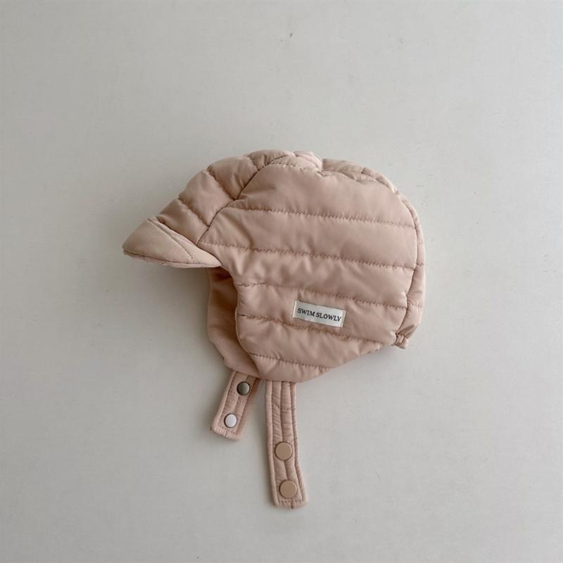 Stylish Baby Hat Autumn Winter Warm Pilot Beanie Cap Cotton Earflap Bonnet Hat Solid Windproof Headwear for 1-4 Years