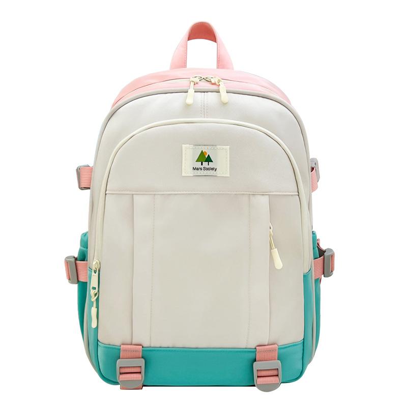 Schoolbag New Children's Contrasting Color Bag Breathable and Lightweight Backpack Boys and Girls Schoolbag Versatile Fashion School Bag