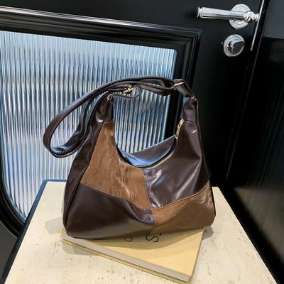 Borsa a tracolla splicing moda retrò donna texture pelle morbida borsa messenger versatile borsa tote popolare