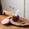 TLXT Wooden Lid Glass Storage Jar