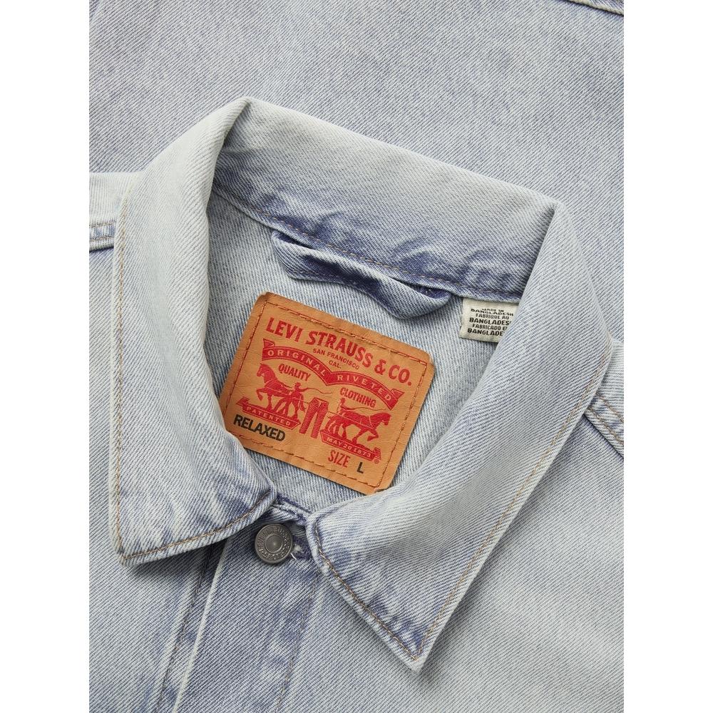 Levis Simple Comfortable Versatile Casual Loose Long Sleeve Denim Jacket Men Jackets Light-Blue A7632-0011