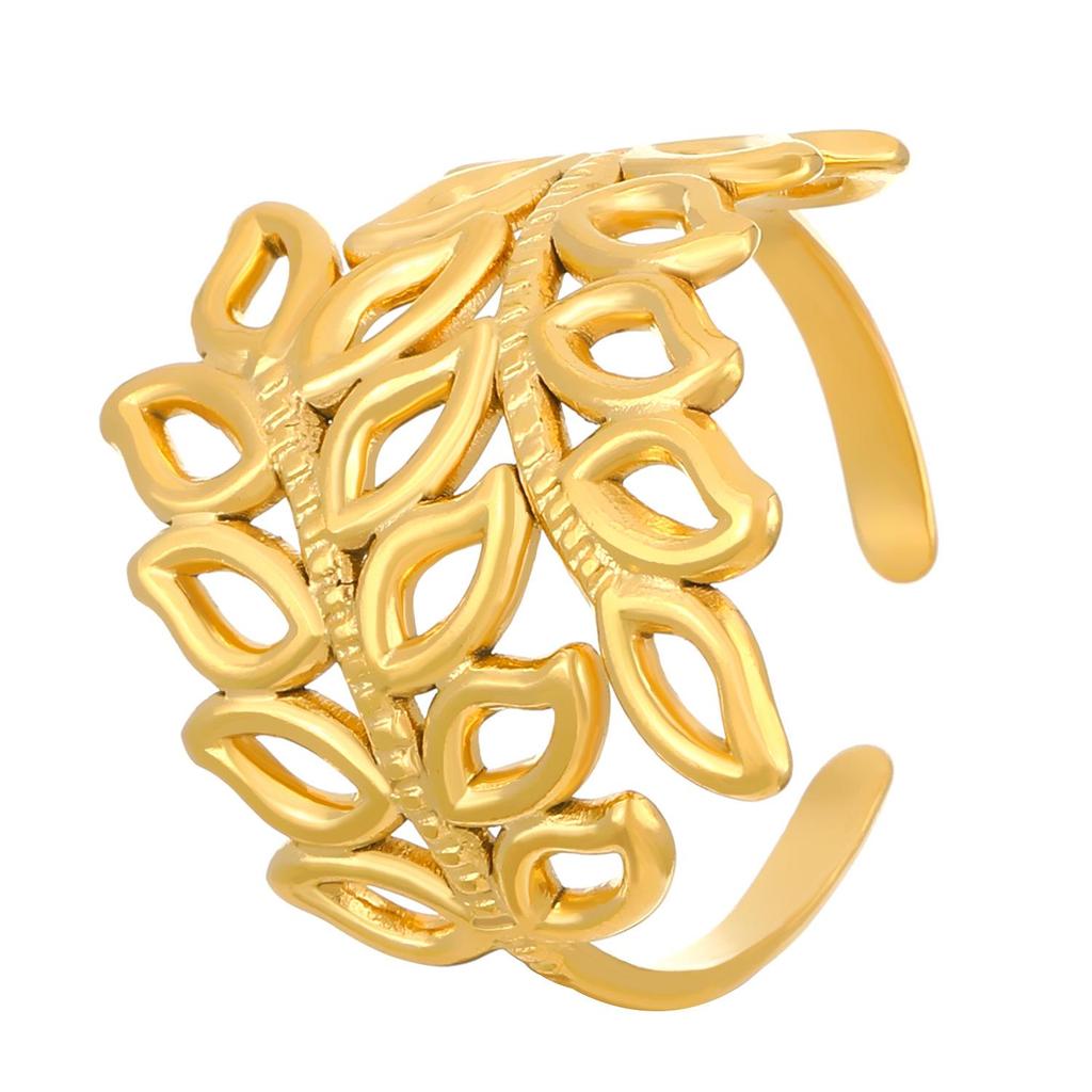 High-End Edelstahl Blumen- & Seestern Offener Ring für Damen