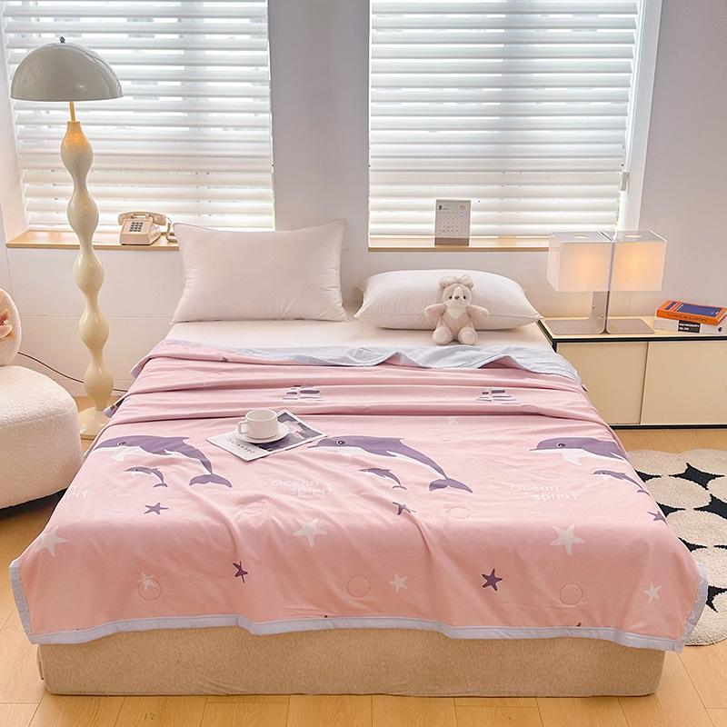 

Весна-літо Бавовняна ковдра Тонка ковдра Ковдри для дорослих, дітей King Quilt Печворк Покривало Розкішна ковдра 200x230 см Home Decor 180X200cm Thin Quilts рожевий