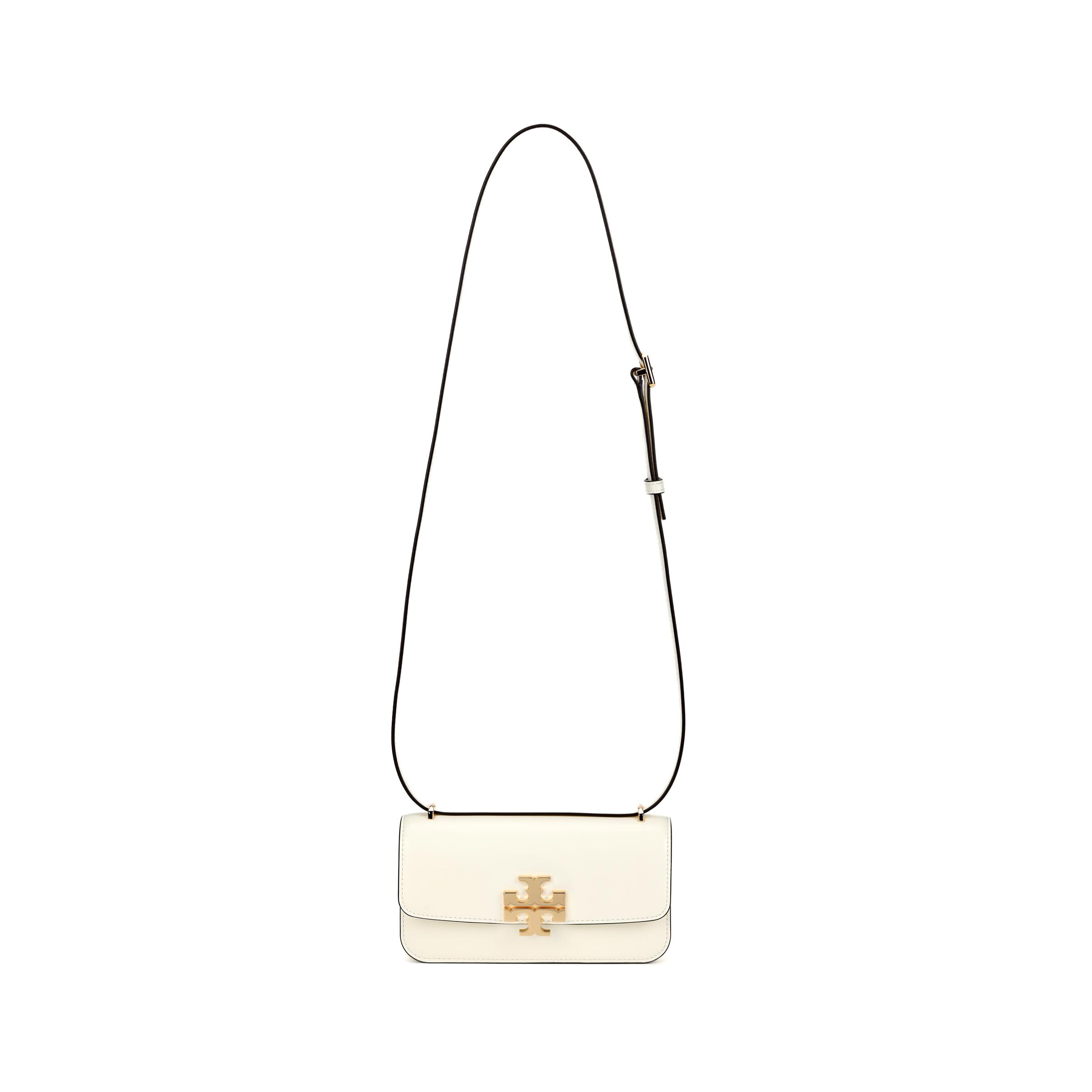 

Tory Burch Eleanor Minimalist Brand Logo Leather Shoulder Bag Small Women shoulder bag Warm-White 158734-100 Basic Set (Bag+Dust Bag)