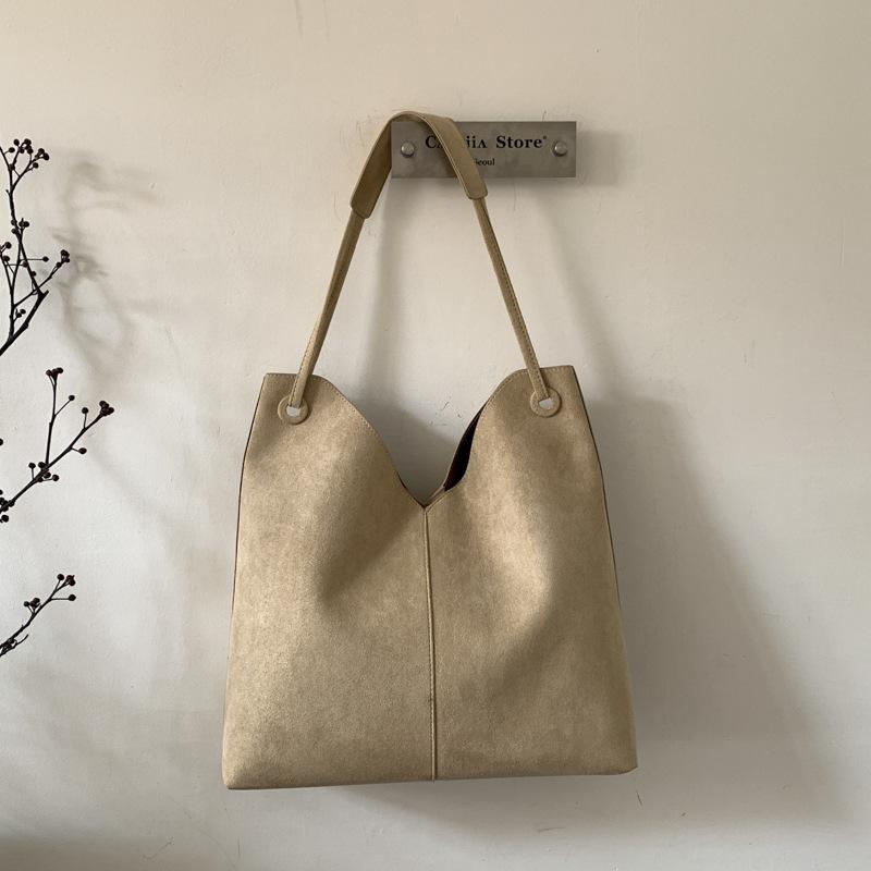 Suede Bag Women's Large Capacity 2025 New Autumn and Winter Versatile Casual Shoulder Retro Bag Commuter Tote Bag