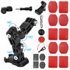 Motorcycle Helmet Chin Mount Kit for GoPro Hero 8 9 10 11 12 13 DJI OSMO Action 3 4 5 Camera with Adhesive Pads and J Hook Mount