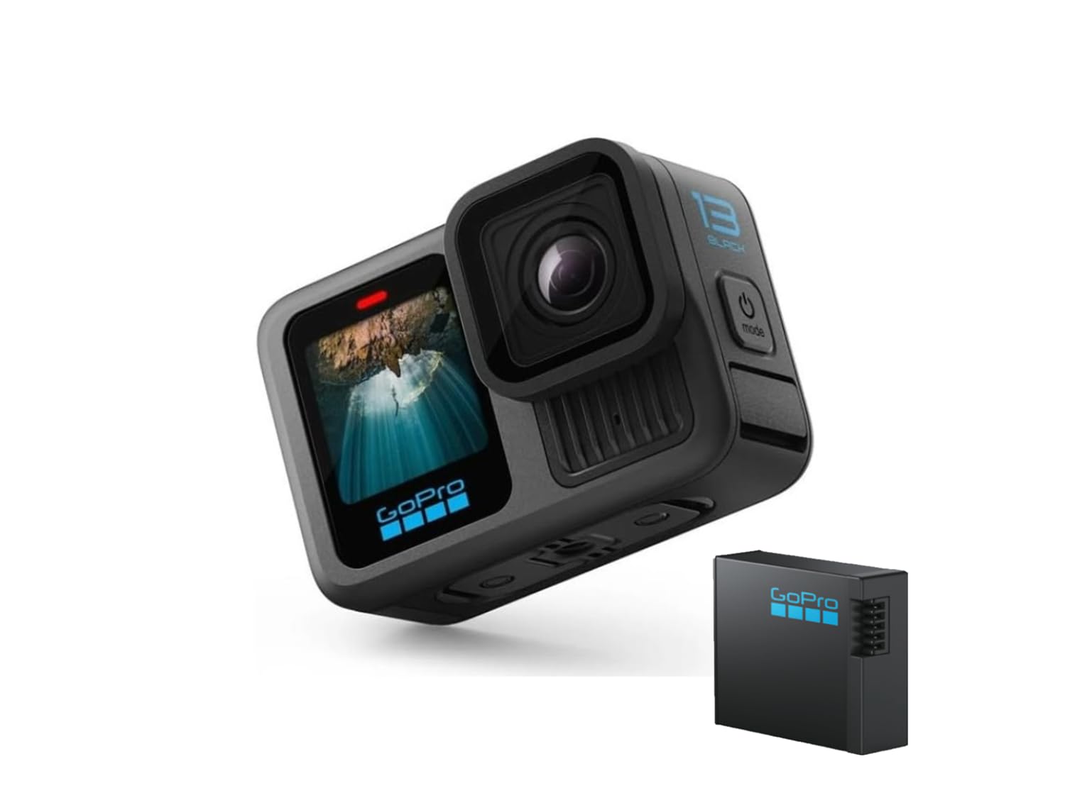 

GoPro HERO13 Black 1 Set Action 13x Slow 1900mAh Battery Battery Suitable for Various Weather CHDAZ131B [Amazon Exclusive] + Camera, 5.3K/60fps + чорний