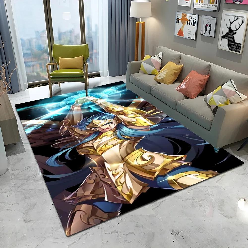 Retro Saint Seiya Anime Karikatür Halı Halı Ev Oturma Odası Yatak Odası Kanepe Paspas Dekor, çocuk oyun Alanı Kilim kaymaz Zemin Mat