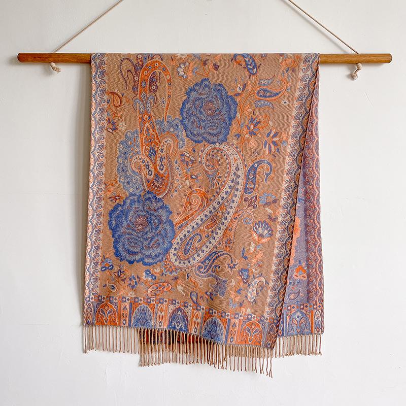 Luxury Brand Jacquard Scarf Women Fashion Thick Soft Cashmere Lady Casual Stole Shawl Headband Scarves Neckerchief Bandana