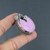 Pink Chalcedony Rough Pendant 925 Sterling Silver Pendant Gemstone Jewelry Crescent Moon Pendant Handmade Vintage Pendant Anniversary Gifts