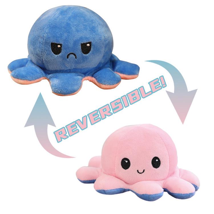 Octopus Plush Toy: Double-sided Reversible Expression Doll - Perfect Birthday Gift