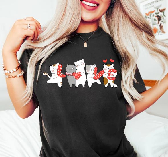 Just A Girl Who Loves Cats Cat Girl Shirt Cat Shirt Cat Mom Shirt Women Shirt Pet Lover Cute Cat Shirt Cat Lover Shirt Cat Gift