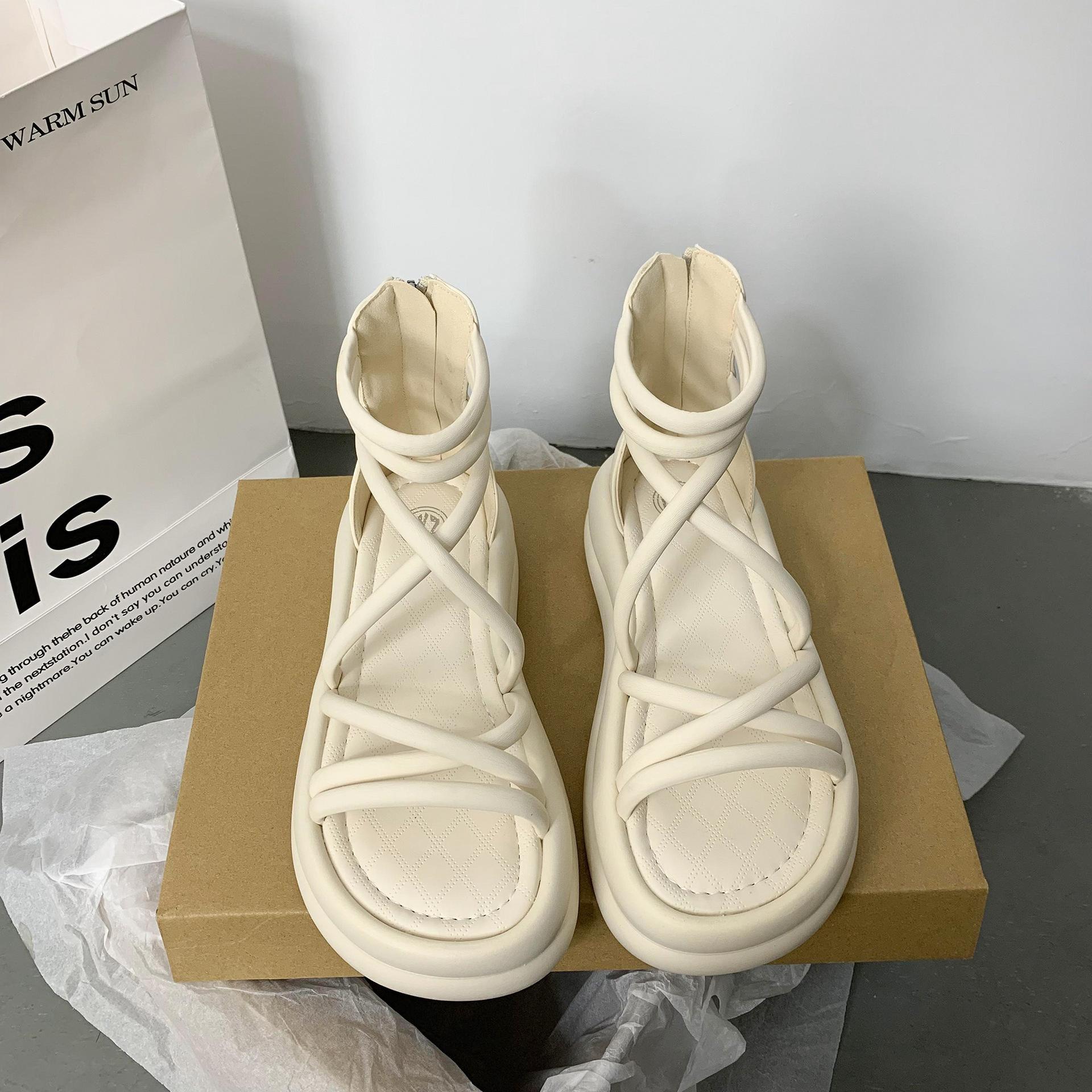 

With skirt versatile rear zipper women s muffin sandals new non-slip lightweight high-value slippers 40