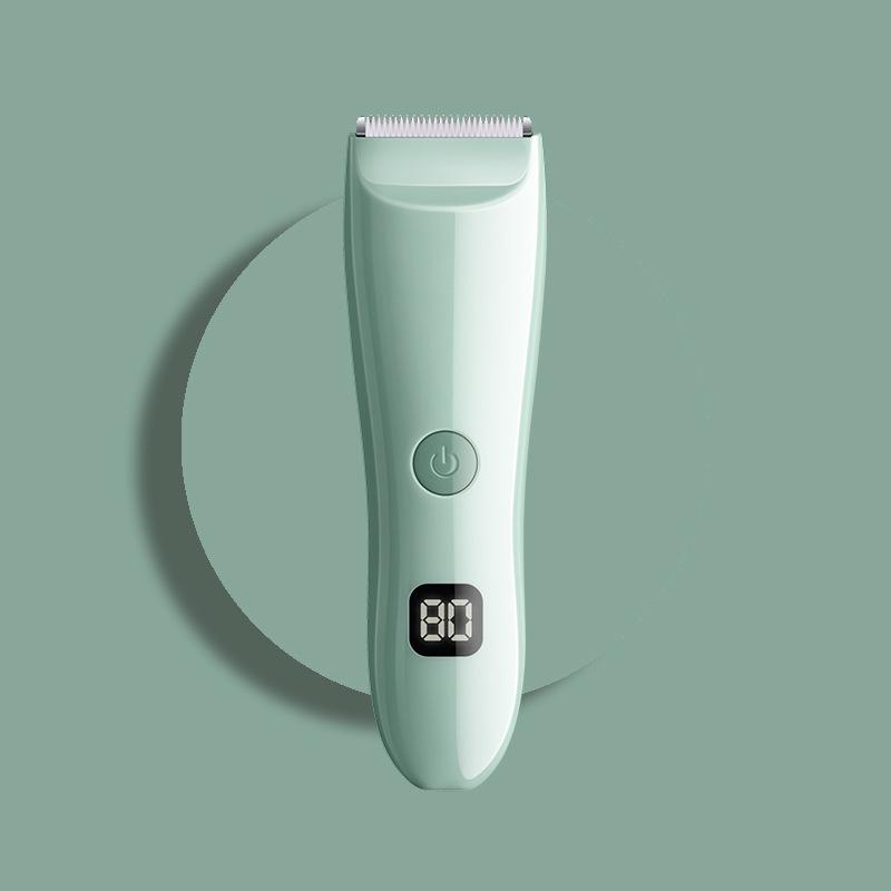 

Водонепроникна електрична дитяча машинка для стрижки волосся - Тиха, акумуляторна та безпечна для немовлят і дітей зелений