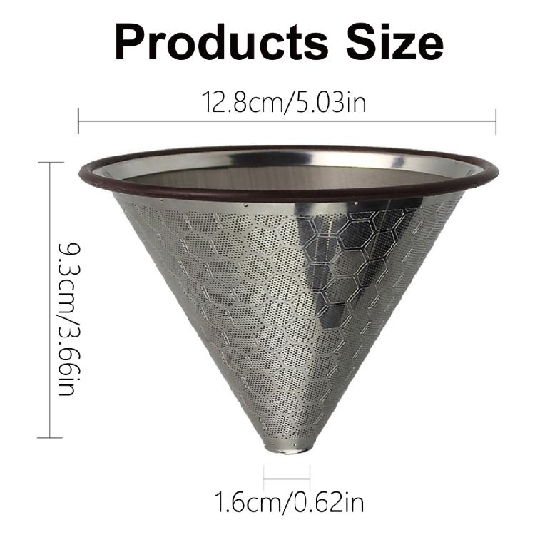 Přenosný ruční kávový filtr Profesionální hrnek na kávu Pour Over Nerezová textura pro venkovní kempování a kancelář