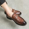 Fashion High Quality Men's Spring New Comfortable Pointed Loafers Fashion Brand Men's Crocodile Leather Business Banquet Leather Shoes