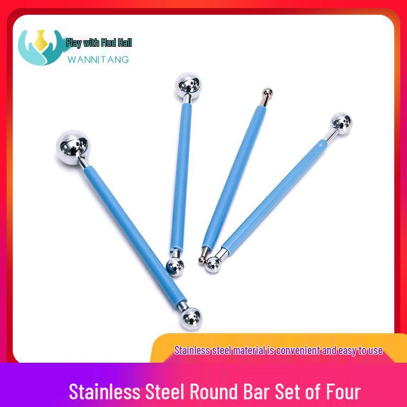 

4-Piece Clay Pottery Tools Set: Soft Clay, Braiding Clay Beads, Stainless Steel Pressing Tools