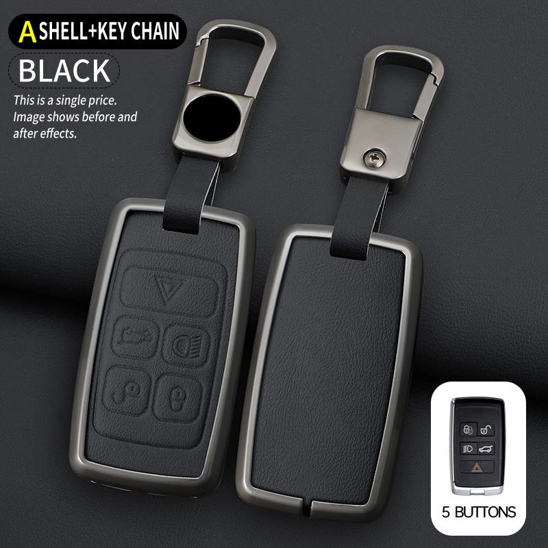 Zinc Alloy Leather Car Key Case Cover For Land Rover A9 Range Rover Sport Evoque Freelander 2 Discovery 3 4 5 EVOQUE Keychain