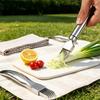 Stainless Steel Green Onion Slicer Multi-Blade Herb Scallion Cutter Shredder with Long Handle Vegetable Chopper Garlic Shredding Tools Kitchen Gadget