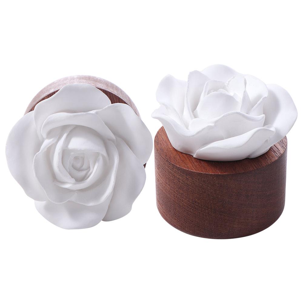 Handmade Flower Aromatherapy Diffuser Wooden Base Perfume Diffuser Stone  Room Decor