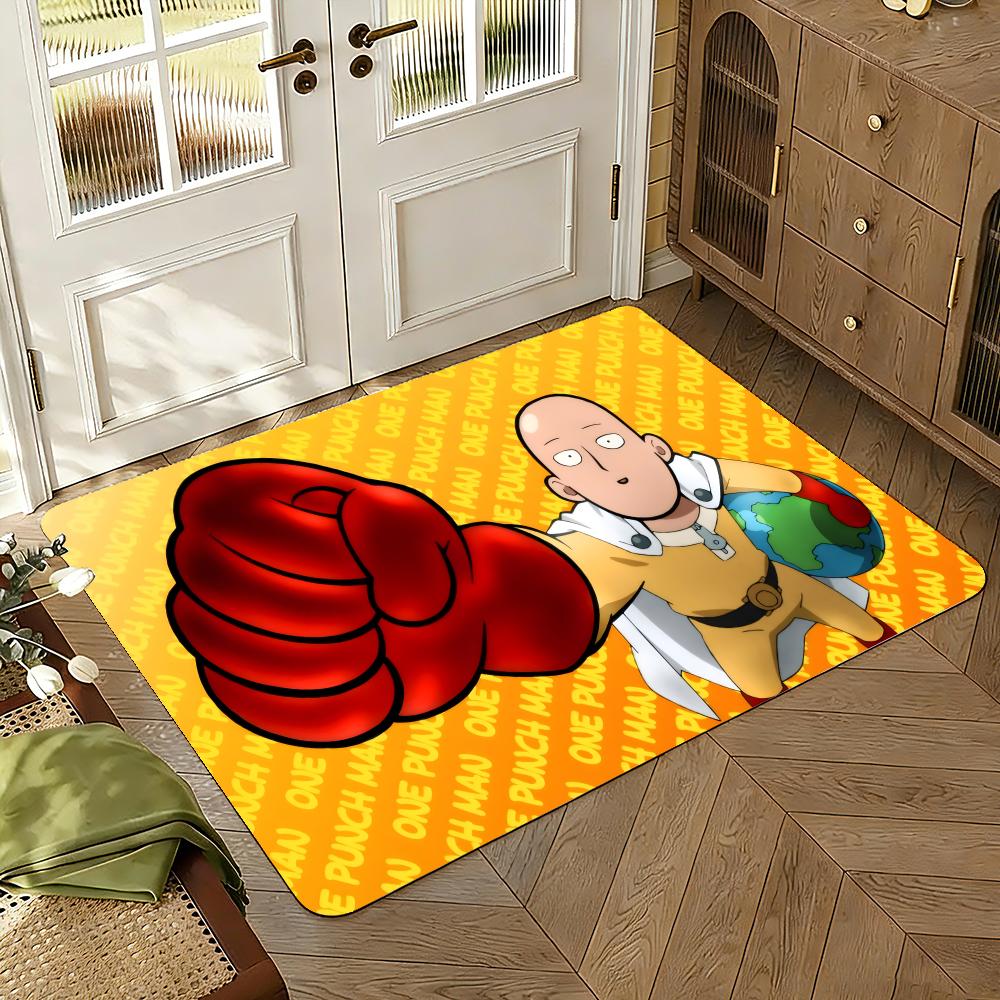 Anime Hot O-One-Punch Man Floor Mat Bedroom Living Room Flannel Door Mat Non-Slip Home Decor