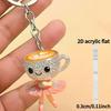 1 Dancing Coffee Cup Pattern- 2D Acrylic Keychain, Holiday Gift Decoration Keychain Pendant, Car Keychain, Backpack Keychain