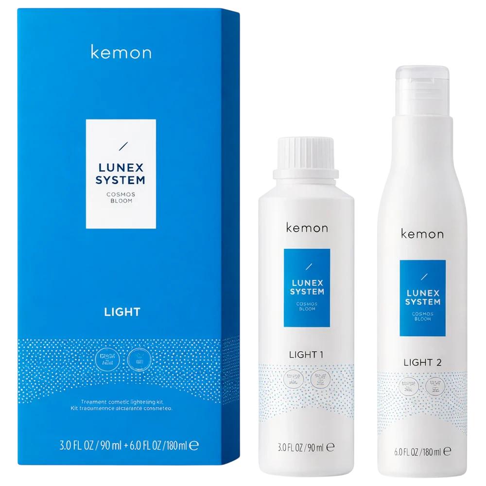 Set Lumini Lunex System Kemon: Decolorare Cosmetică, Tratament Cremă pentru Păr, 90 ml + Revelator Cosmetic, Tratament Cremă pentru Păr, 180 ml