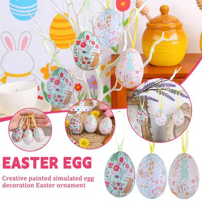 Plastic Easter Eggs, Pack Of 6 Printed Plastic Easter Eggs Loose Plastic Easter Eggs Empty Easter Eggs Plastic Eggs