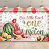 2D Watermelon First Birthday Backdrop for Summer Party Decor