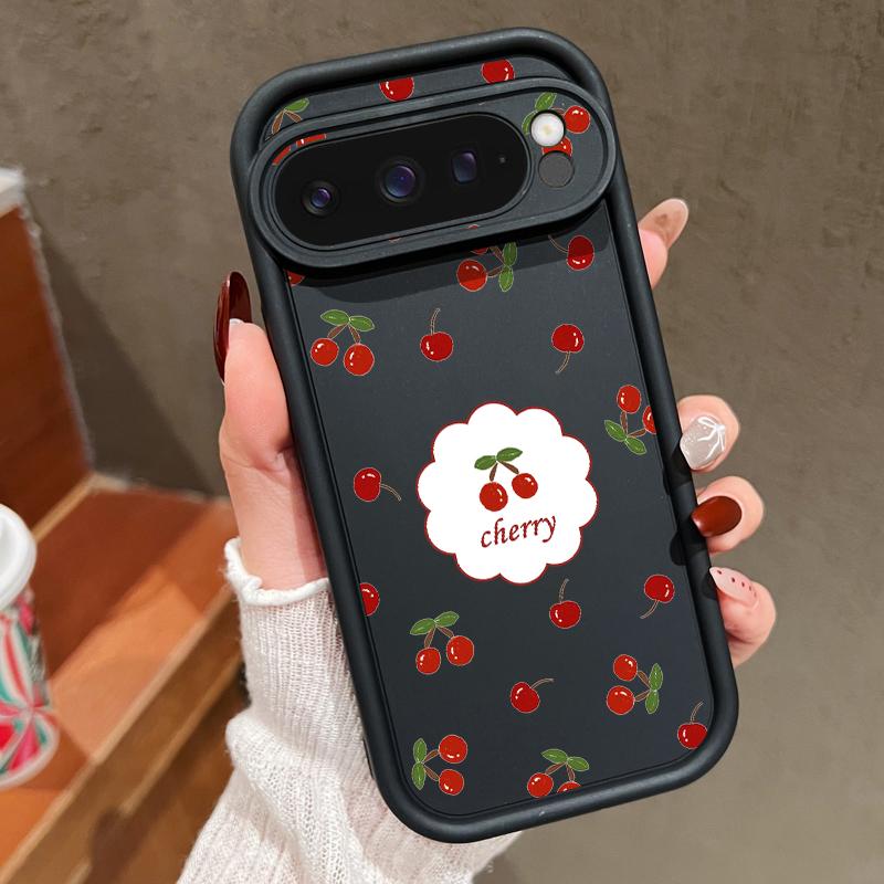 Cute Large Cherry Soft TPU Phone Protector Case For Google Pixel 8 Pro 8A 9 Pro XL Shockproof Silicone Cover For Pixel 9 8 Pro