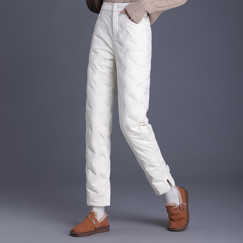 Ya Lu Women's High-Waist Straight-Leg Winter Down Pants