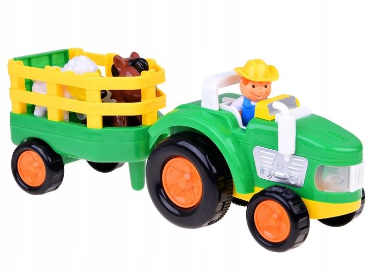 Traktor s přívěsem Farmář a zvířátka Zvuk + Světlo Za5390