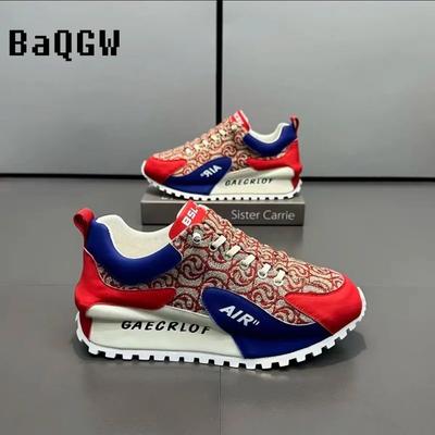 Moda Nuevo Diseño Zapatilla Chunky para Hombre Cubierta Zapatos de Tabla Inferior Moda Casual Cuero Transpirable Aumentado Zapatos de Plataforma Interna