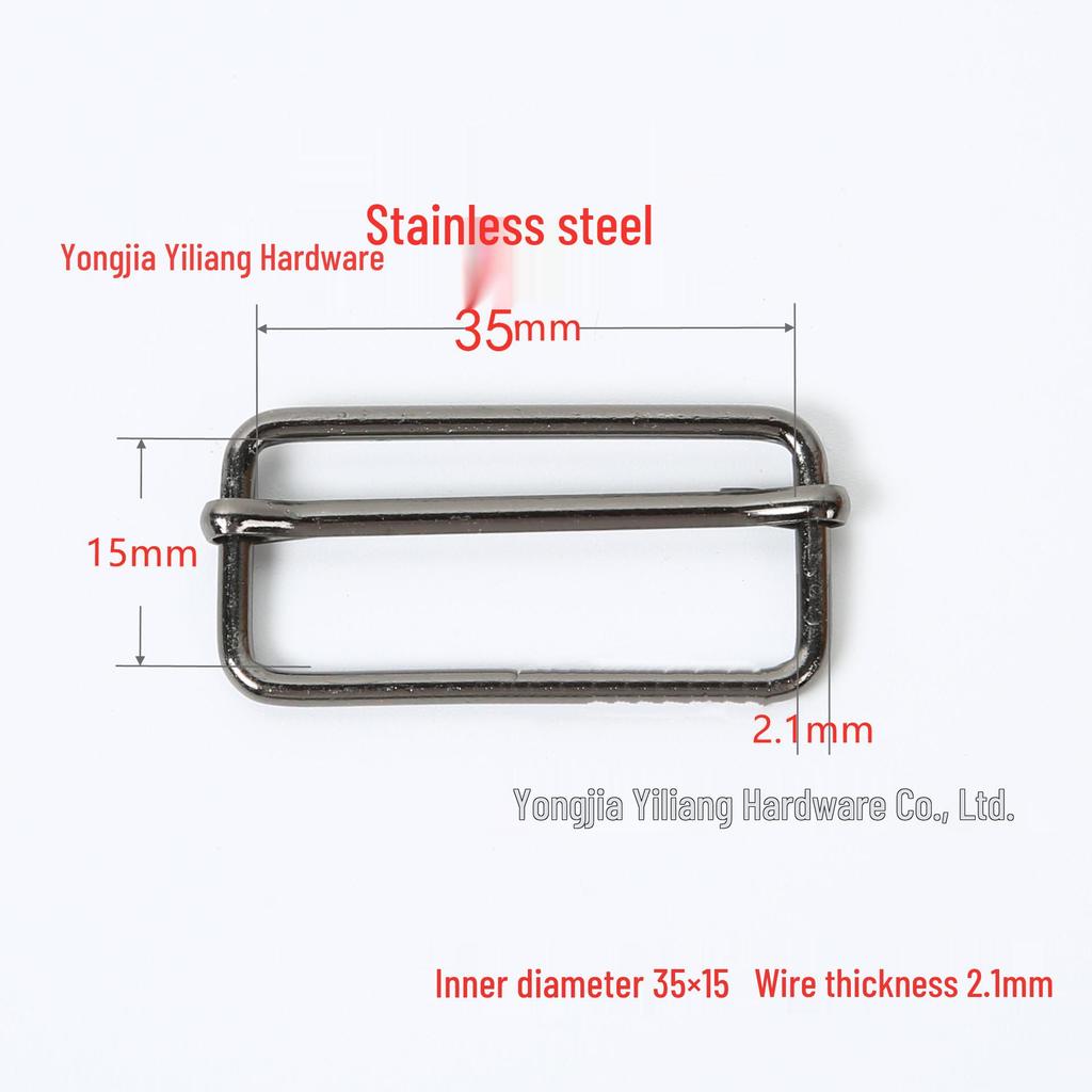 Stainless Steel Adjustable D-Ring Buckle - Copper Three-Speed Wire Pull Design
