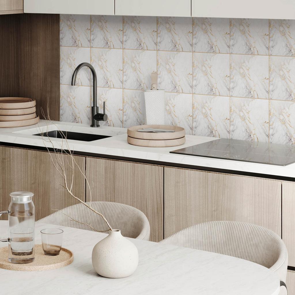 Dekoracyjne Kafelki Winylowe Podłogowe Elegancki Marmur Z Żyłkami 20X20X20 Cm