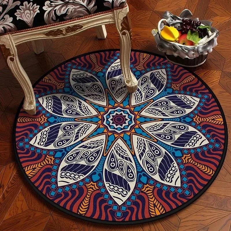 Bedroom Children's Chair Non-slip Floor Mat Room Home Decoration Round Carpet Living Room Mandala Bathroom Absorbent Floor Mat