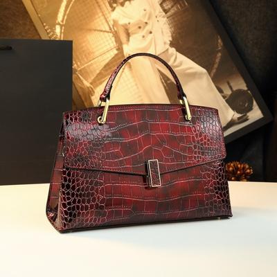 European and American Light Luxury High-end High Gloss Crocodile Pattern Bag, Women's New Crossbody Handbag, Shell Bag Trend