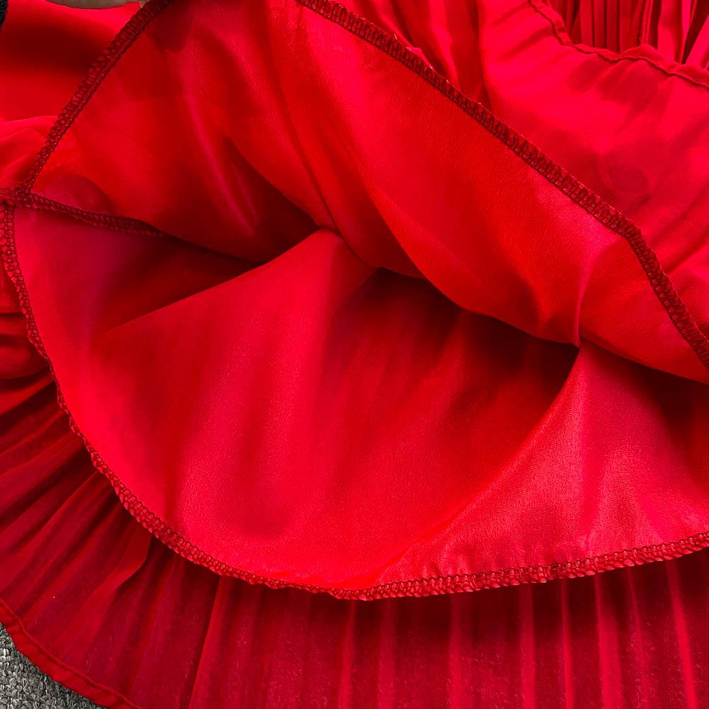 Spring Summer Women Pleated Two Piece Set Elegant V-Neck Draped Chiffon Blouse + High Waist Wide Leg Pants 2Pcs Suit Female New