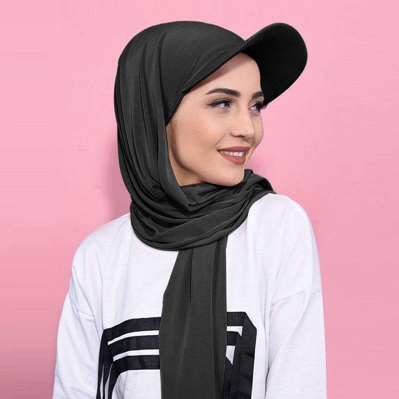 1PC New Brim Model Solid Color Women's Scarf Baseball Cap Brim Model Cross-border Versatile Pullover Headscarf Hat