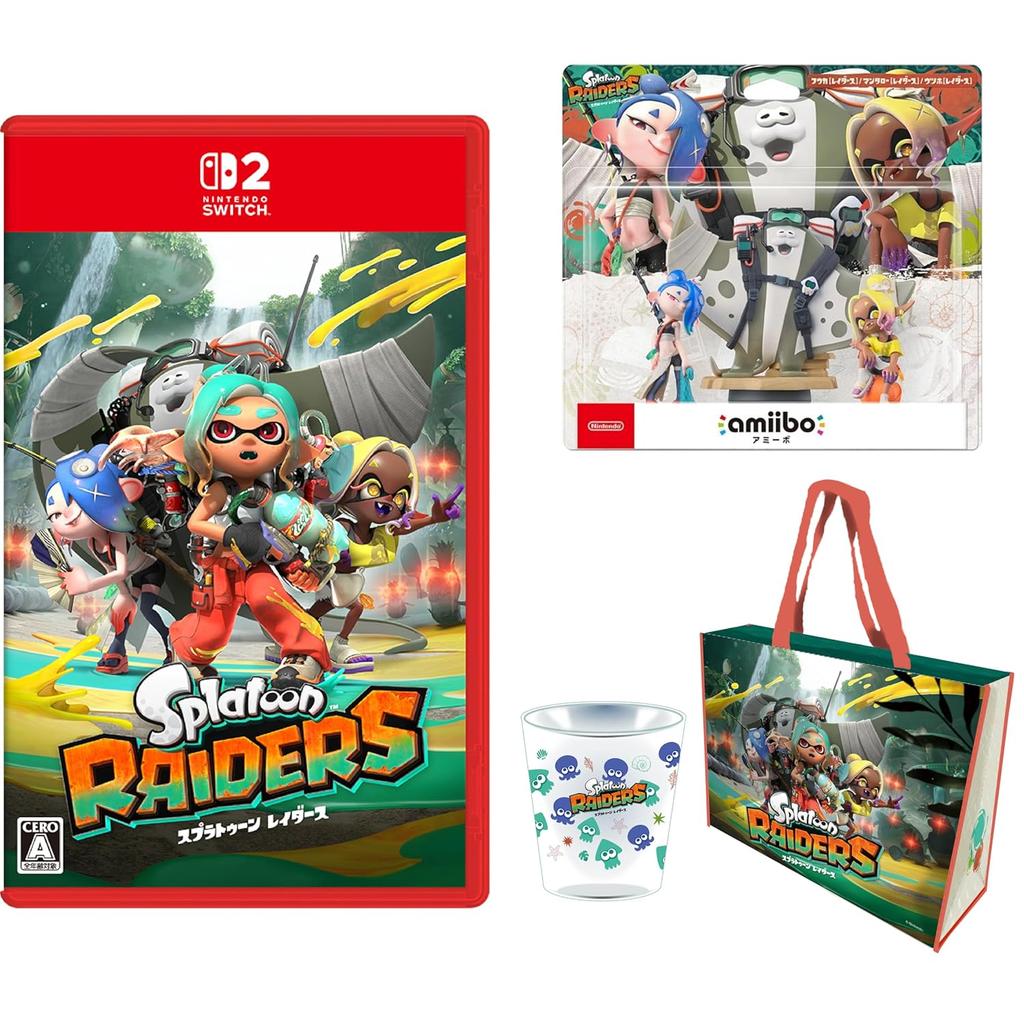 Splatoon Raiders - Switch 2 Amiibo Surimi Alliance Set Fuuka (Raiders) Utsuho Mantarou (Splatoon Series) Bonus Clear Tumbler Zippered Shopping Bag