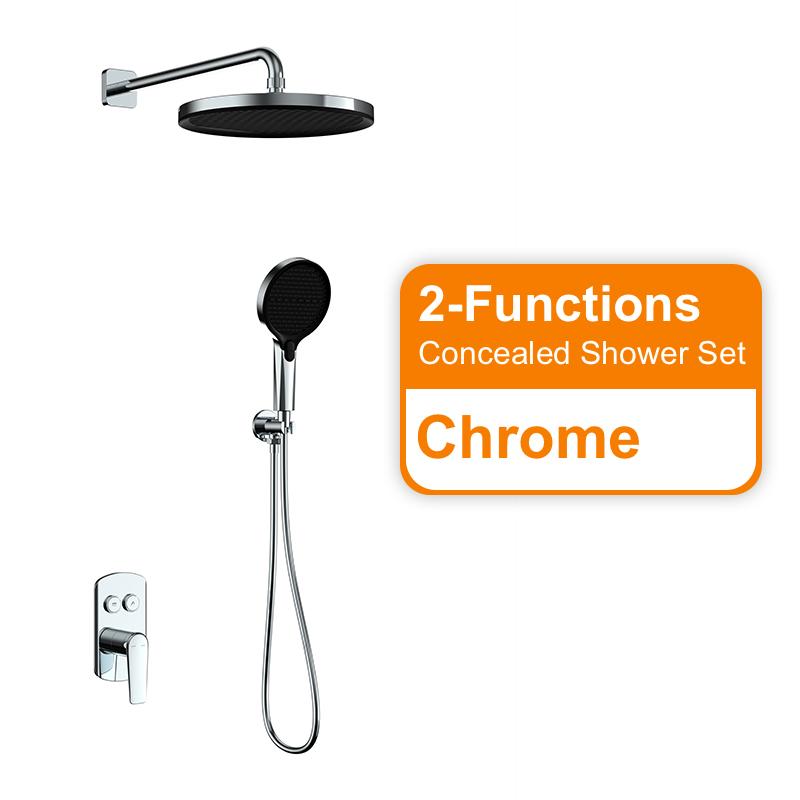 

VGX Concealed Shower System Set Gold Bathroom Shower Faucet Set Embedded Cartridge Faucet Rainfall Shower Mixer Set Grey Black 280mm&40cm