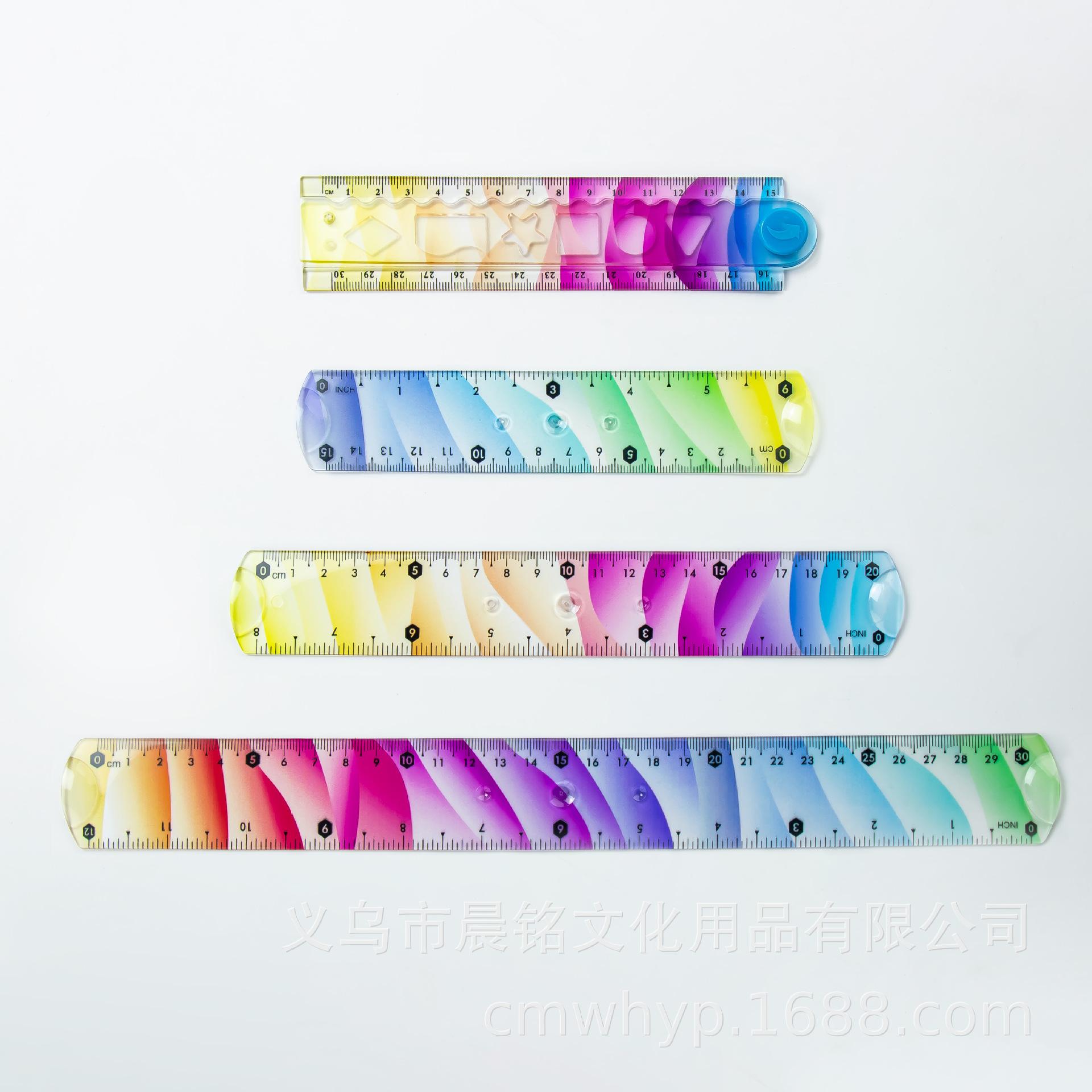 Multi-functional Transparent Plastic Ruler Set - 15cm, 20cm, 30cm Folding Ruler for Students 15cm Soft Ruler