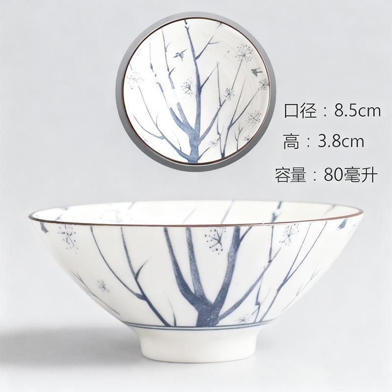 Сине-белая фарфоровая чайная чашка Чашка для чая Колпачок для дегустации чая Керамическая маленькая чашка для кунг-фу Одиночная чашка Чашка мастера Чайный набор Набор чайных чашек 80ml