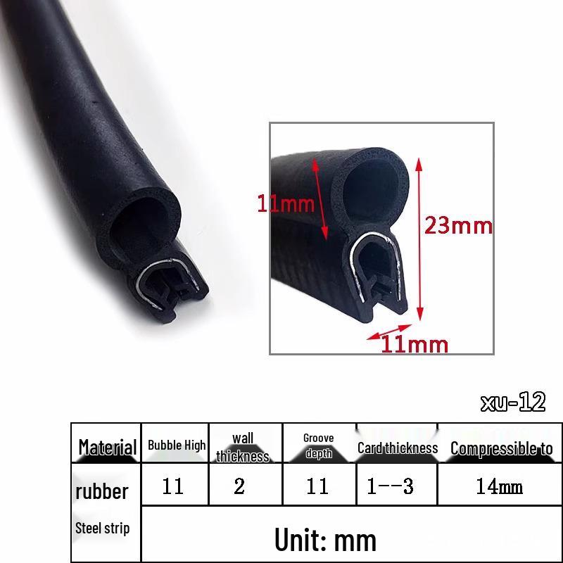 U-Shaped Waterproof Dustproof Rubber Sealing Strip for Cabinets and Car Doors